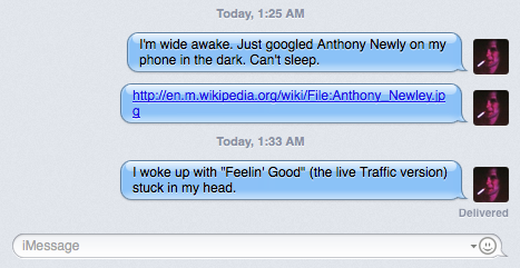 screenshot of iMessage.